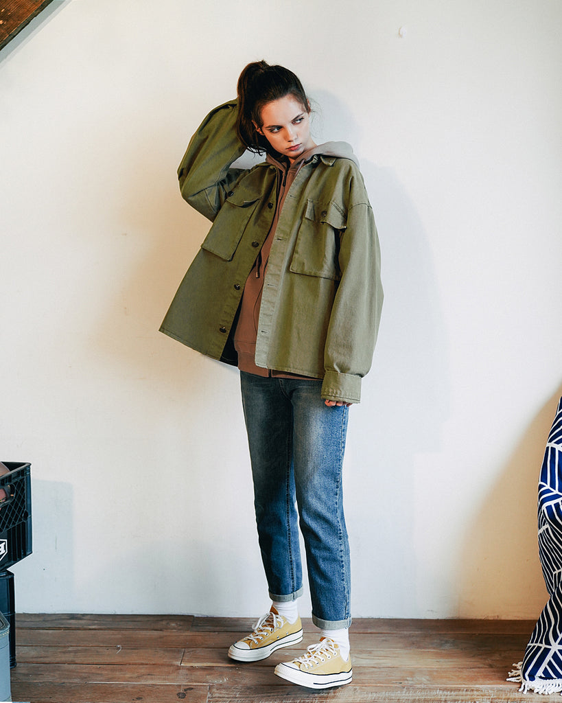 ダブルユーブイプロジェクト(WV PROJECT)EVELYN SHIRT JACKET KHAKI MJLS7308