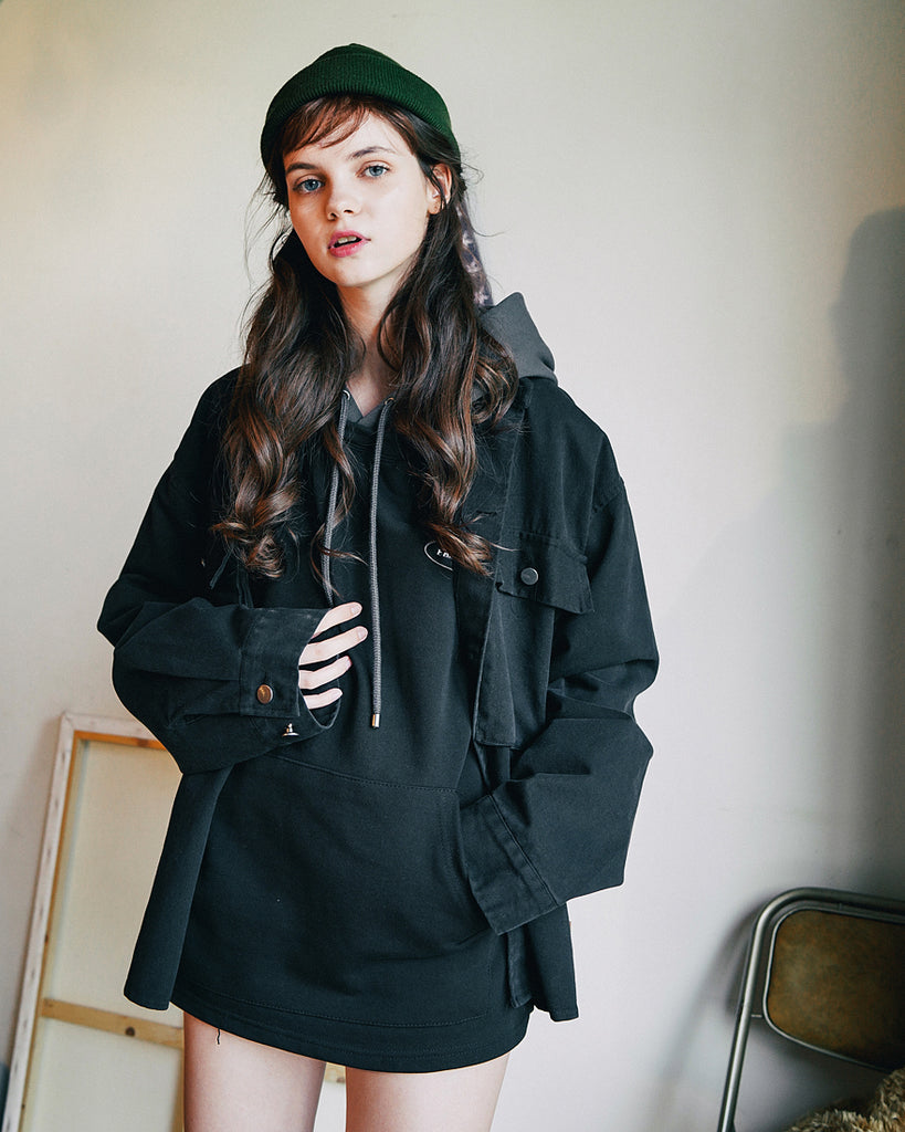 ダブルユーブイプロジェクト(WV PROJECT)EVELYN SHIRT JACKET BLACK MJLS7308