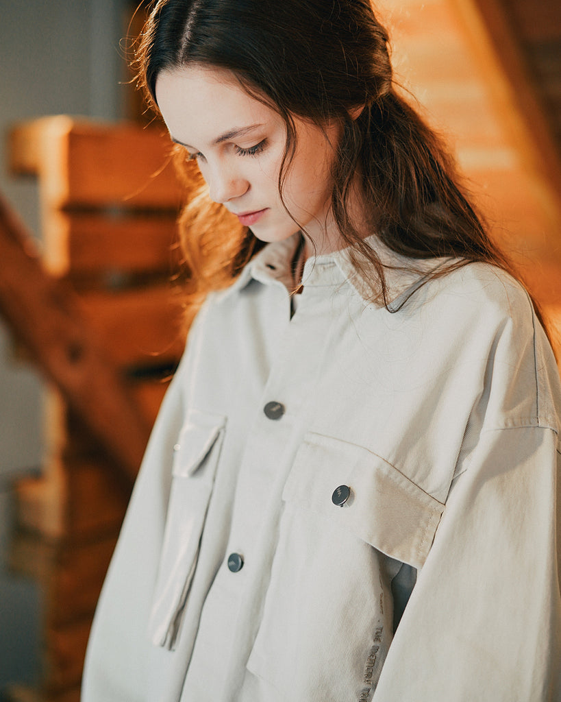 ダブルユーブイプロジェクト(WV PROJECT)EVELYN SHIRT JACKET BEIGE MJLS7308