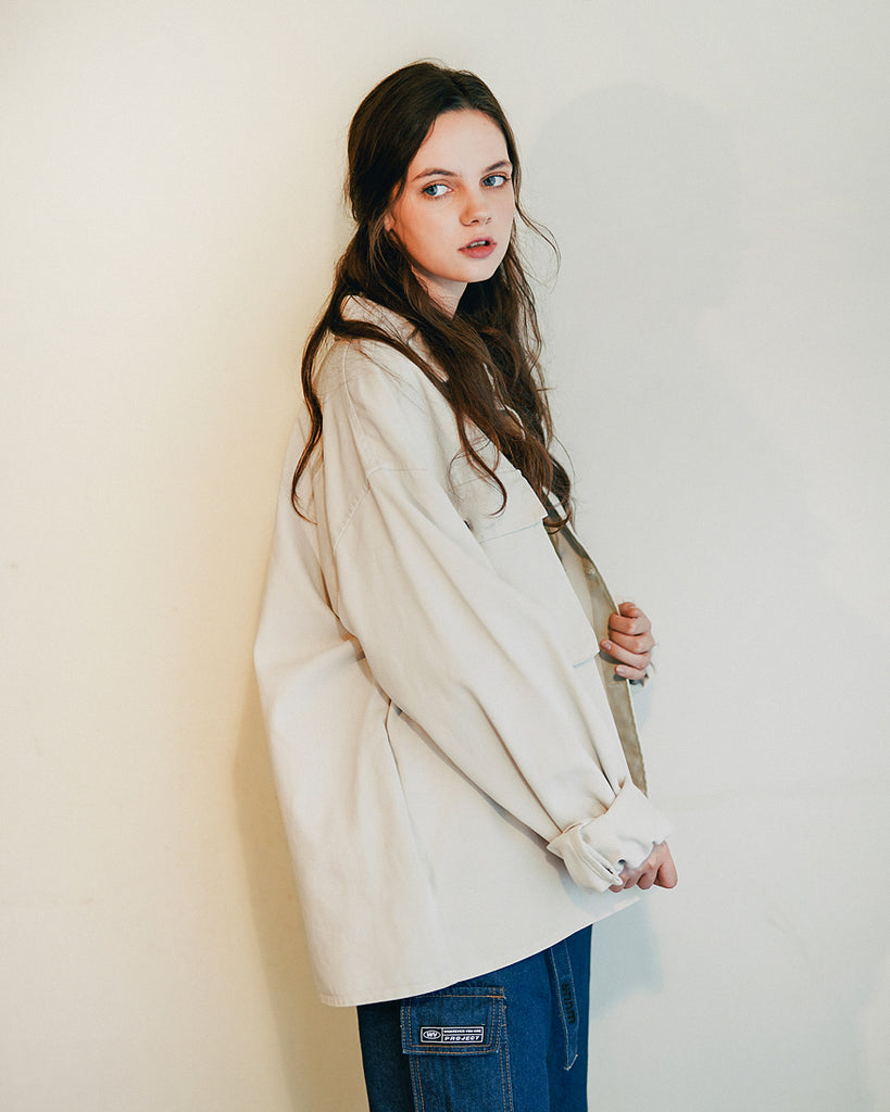 ダブルユーブイプロジェクト(WV PROJECT)EVELYN SHIRT JACKET BEIGE MJLS7308