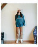 ダブルユーブイプロジェクト(WV PROJECT)  Stuff Turtle SweatShirt BLUE GREEN MJMT7301