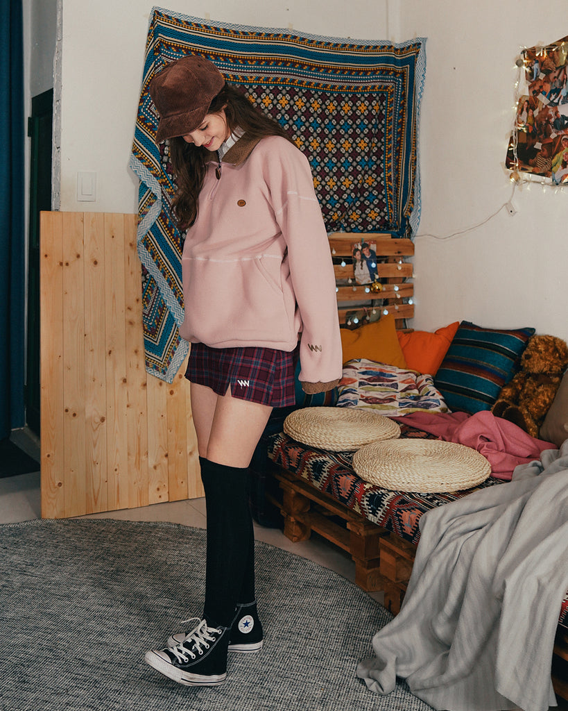 ダブルユーブイプロジェクト(WV PROJECT) RYA FLEECE ANORAK PINK MJMT7339