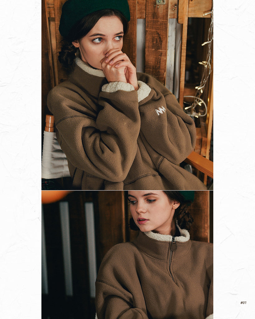 ダブルユーブイプロジェクト(WV PROJECT)RYA FLEECE ANORAK BROWN MJMT7339