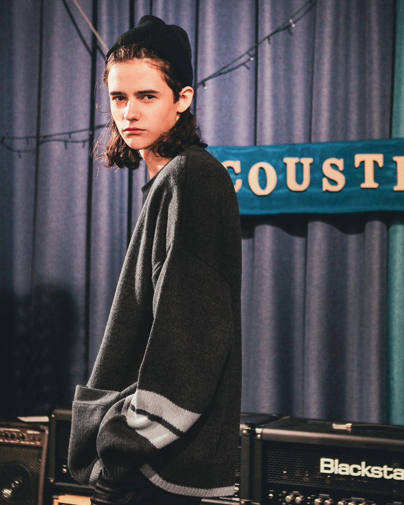 ダブルユーブイプロジェクト(WV PROJECT) LOOSE TOUCH CARDIGAN CHARCOAL MJOT7117