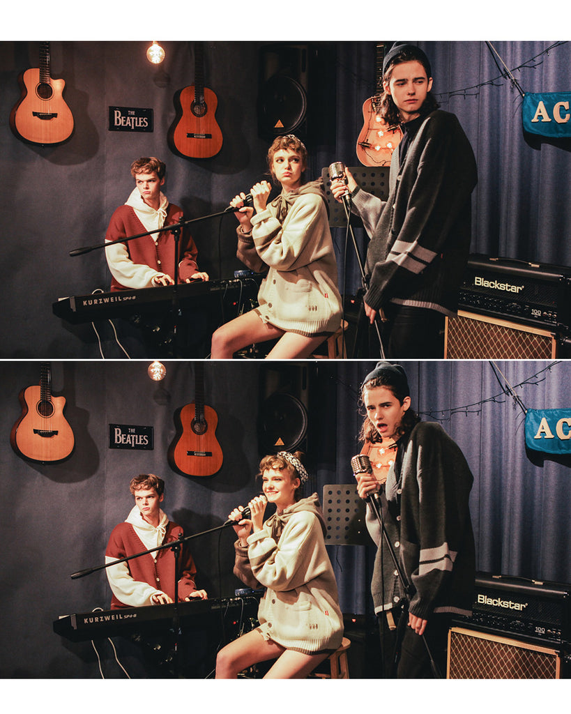 ダブルユーブイプロジェクト(WV PROJECT) LOOSE TOUCH CARDIGAN CHARCOAL MJOT7117