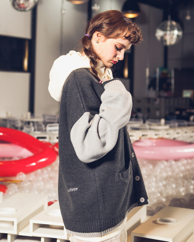 ダブルユーブイプロジェクト(WV PROJECT) LOOSE TOUCH CARDIGAN CHARCOAL MJOT7117