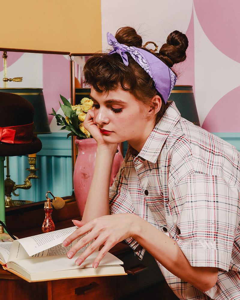 ダブルユーブイプロジェクト(WV PROJECT) LOOK CHECK SHIRT IVORY MJSS7261