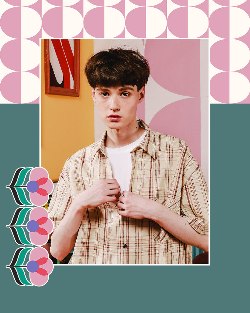 ダブルユーブイプロジェクト(WV PROJECT) LOOK CHECK SHIRT BEIGE MJSS7261