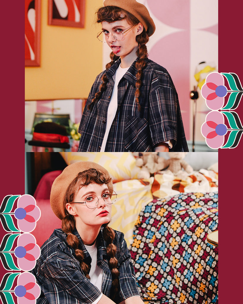 ダブルユーブイプロジェクト(WV PROJECT) LOOK CHECK SHIRT NAVY MJSS7261