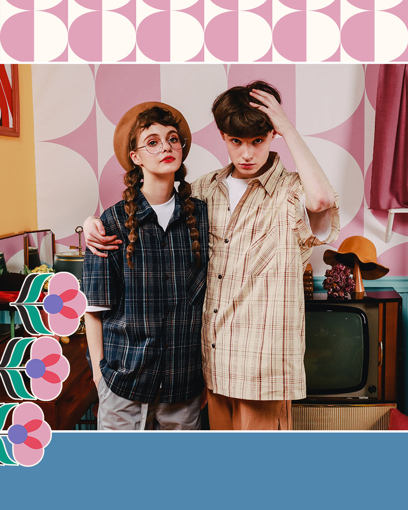 ダブルユーブイプロジェクト(WV PROJECT) LOOK CHECK SHIRT BEIGE MJSS7261