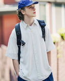 ダブルユーブイプロジェクト(WV PROJECT) Ritz Stripe Short-Sleeved Shirt Ivory MJSS7506