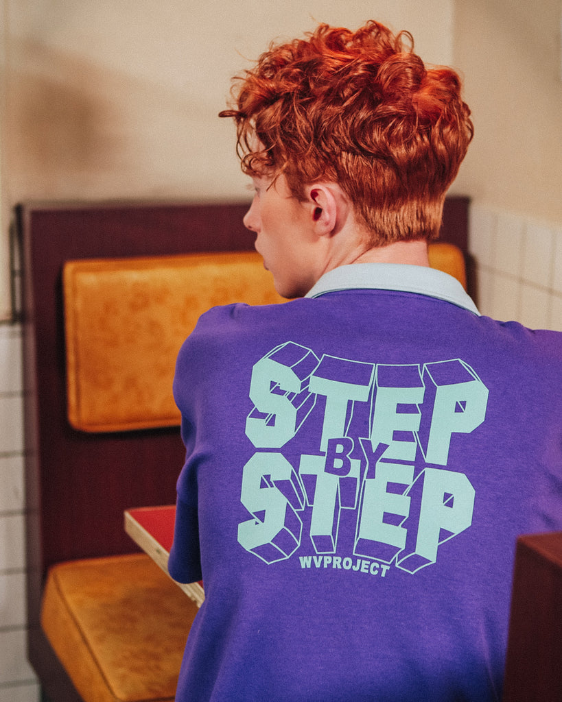 ダブルユーブイプロジェクト(WV PROJECT) STEPS SHORT SLEEVE PURPLE MJST7170