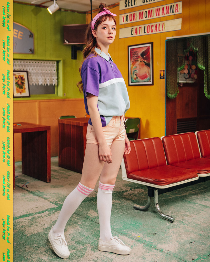 ダブルユーブイプロジェクト(WV PROJECT) STEPS SHORT SLEEVE PURPLE MJST7170