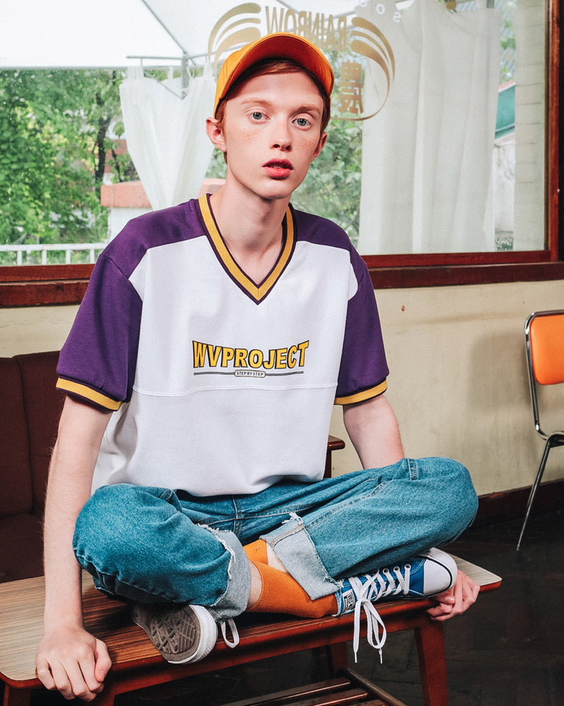 ダブルユーブイプロジェクト(WV PROJECT) V BLOCK SHORT SLEEVE IVORY MJST7173