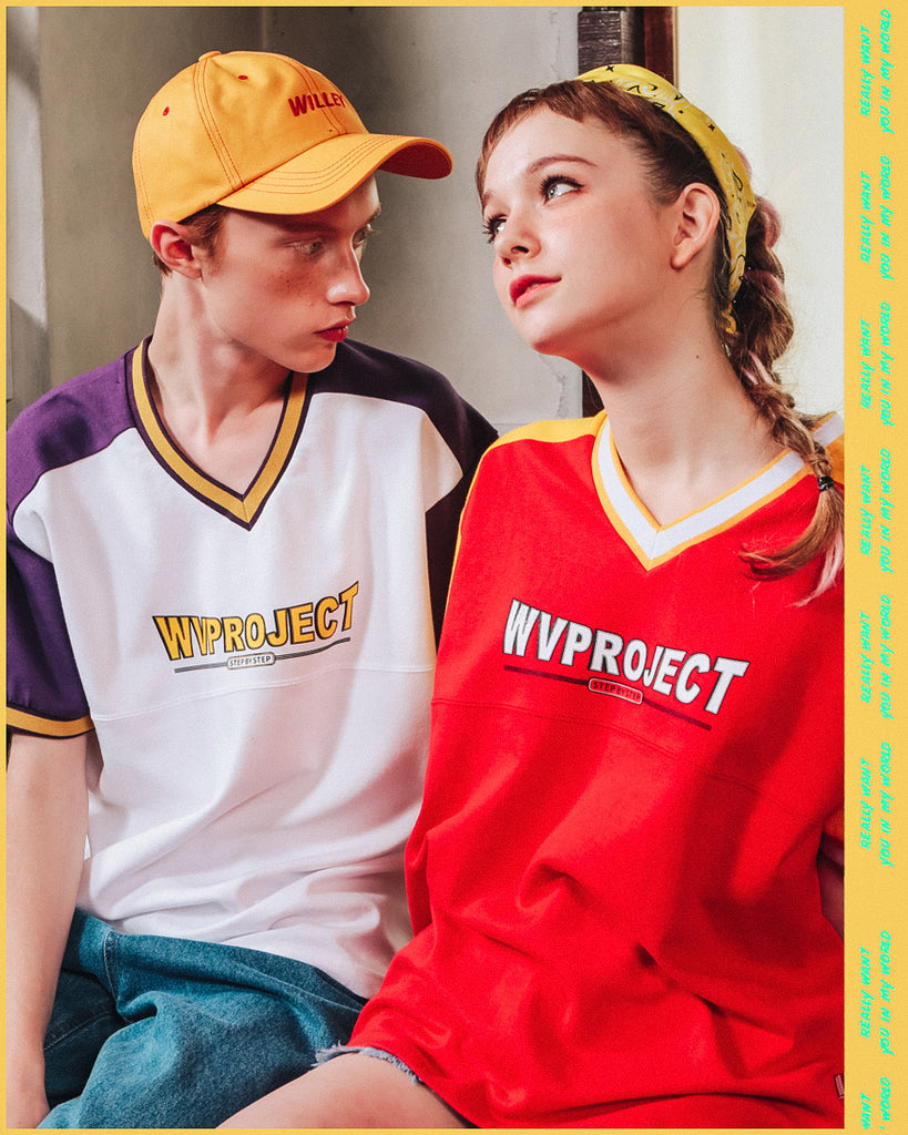 ダブルユーブイプロジェクト(WV PROJECT) V BLOCK SHORT SLEEVE RED MJST7173