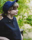 ダブルユーブイプロジェクト(WV PROJECT) Mini Collar Short-Sleeved T-shirt Black MJST7497