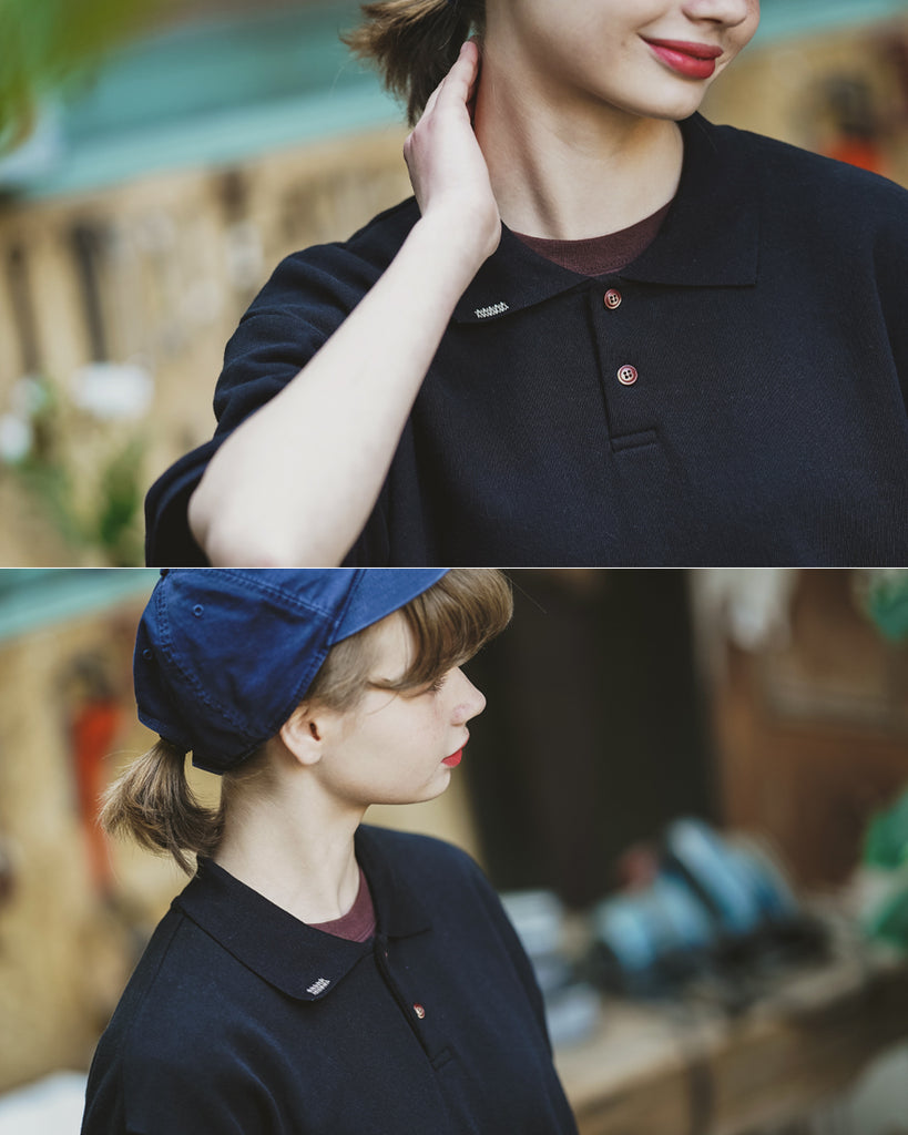 ダブルユーブイプロジェクト(WV PROJECT) Mini Collar Short-Sleeved T-shirt Black MJST7497