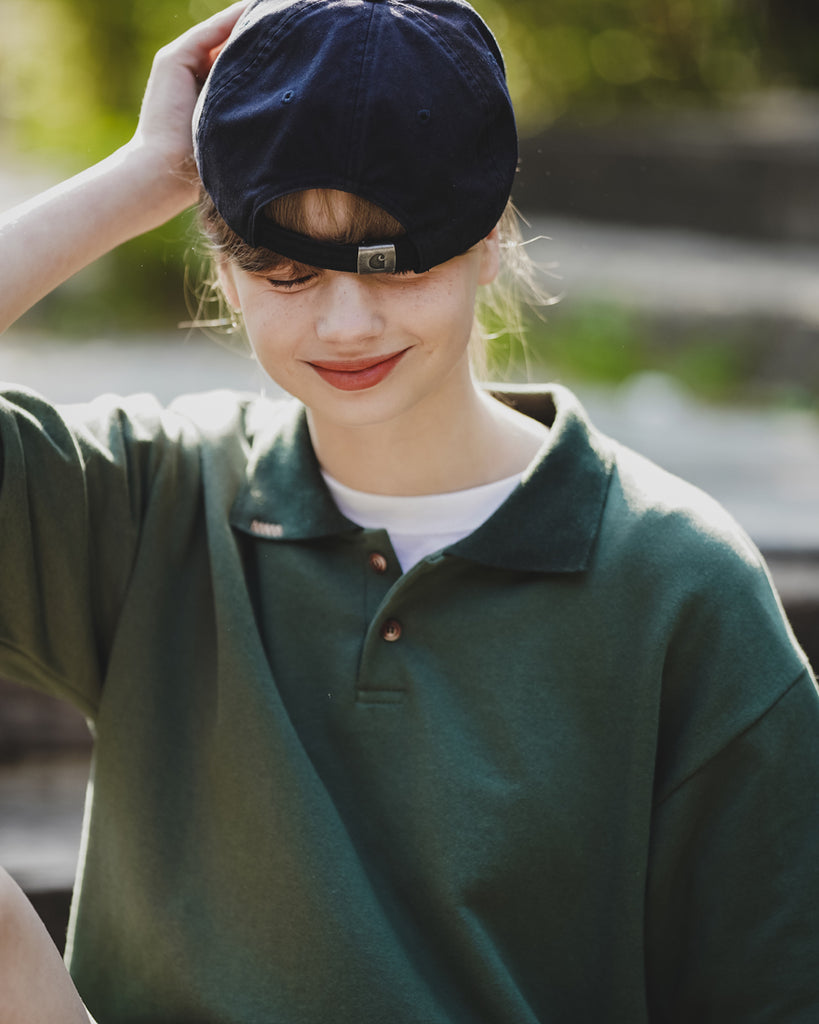 ダブルユーブイプロジェクト(WV PROJECT) Mini Collar Short-Sleeved T-shirt Green MJST7497