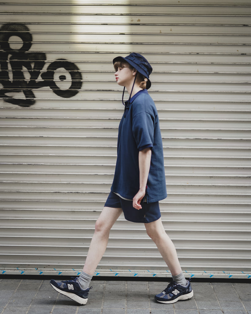 ダブルユーブイプロジェクト(WV PROJECT) Mini Collar Short-Sleeved T-shirt Navy MJST7497