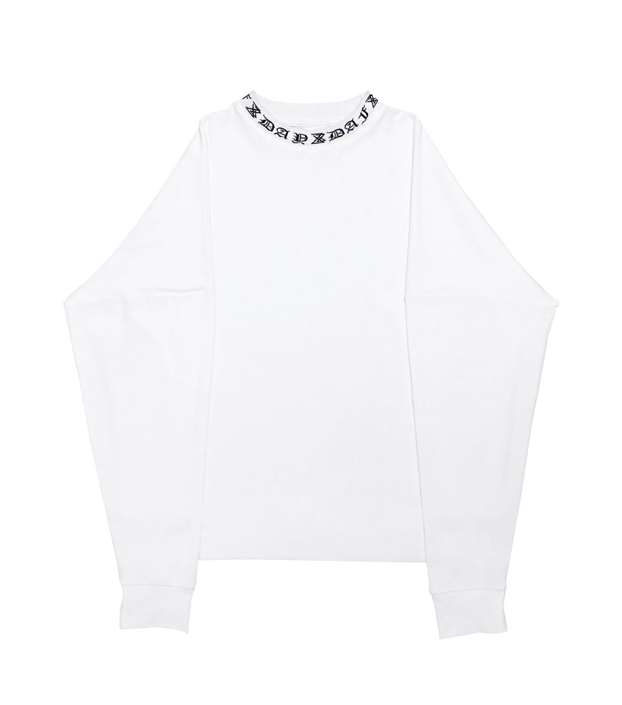 DAYDAF (デイダフ) DAYDAF NECK LOGO SLEEVE T-SHIRT (WHITE)