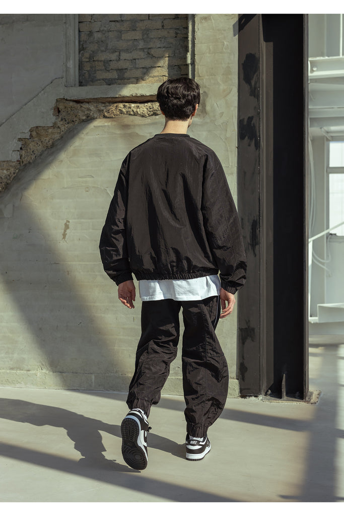 マスノウン(MASSNOUN)  3M NYLON TRAINNING CREWNECK MSOCR005-BK