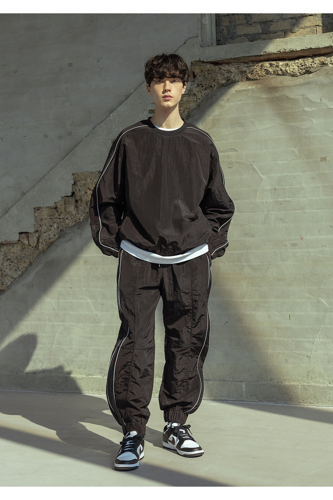 マスノウン(MASSNOUN)  3M NYLON TRAINNING CREWNECK MSOCR005-BK