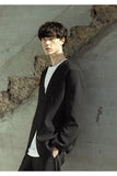 マスノウン(MASSNOUN)  COLLARLESS OVERSIZED BLAZER JACKET MSOJK005-BK