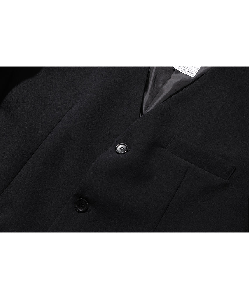 マスノウン(MASSNOUN)  COLLARLESS OVERSIZED BLAZER JACKET MSOJK005-BK