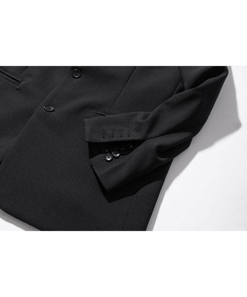 マスノウン(MASSNOUN)  COLLARLESS OVERSIZED BLAZER JACKET MSOJK005-BK