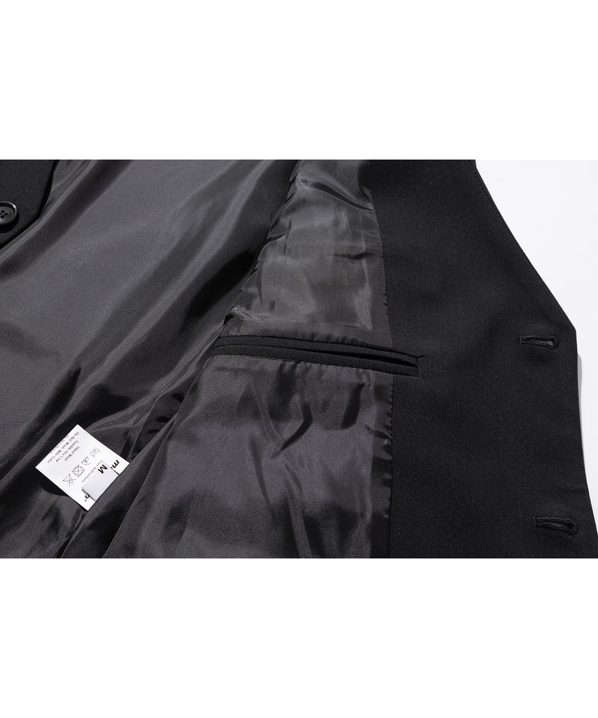 マスノウン(MASSNOUN)  COLLARLESS OVERSIZED BLAZER JACKET MSOJK005-BK