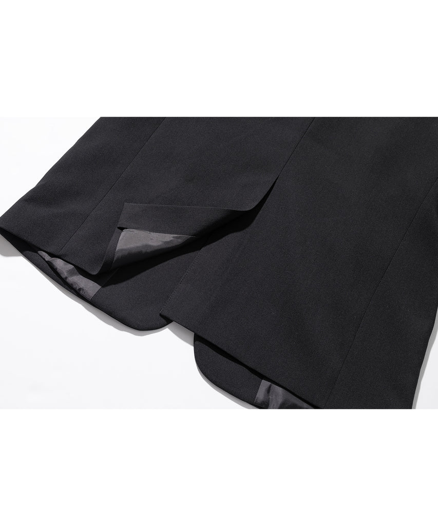 マスノウン(MASSNOUN)  COLLARLESS OVERSIZED BLAZER JACKET MSOJK005-BK