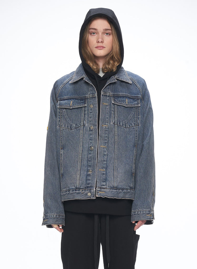 オベルー(OVERR) 20SS LABEL WASHED DENIM JACKET