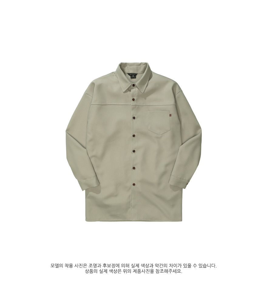 ダブルユーブイプロジェクト(WV PROJECT) Dare Herringbone Long Shirt BEIGE SYLS7328