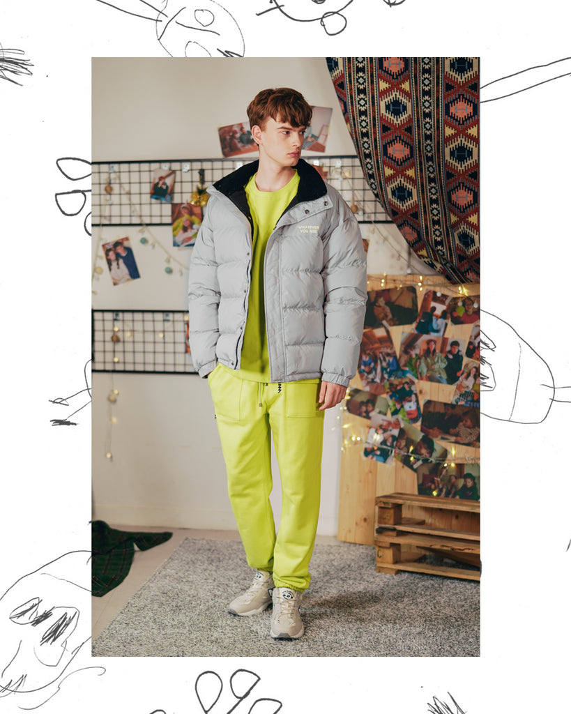 ダブルユーブイプロジェクト(WV PROJECT) Sherbet Goose-down Padding jumper Gray SYOT7294