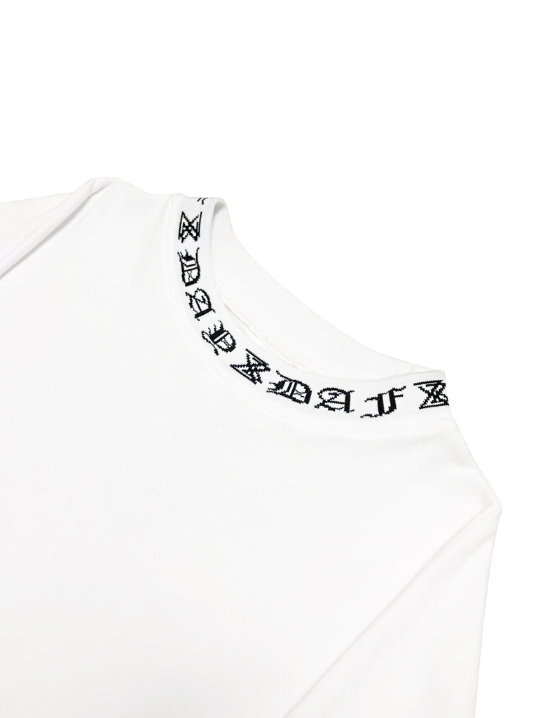 DAYDAF (デイダフ) DAYDAF NECK LOGO SLEEVE T-SHIRT (WHITE)