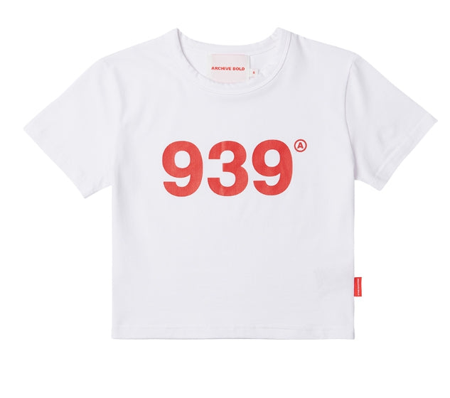 ARCHIVE BOLD (アーカイブボールド) 939 LOGO CROP TOP (WHITE)