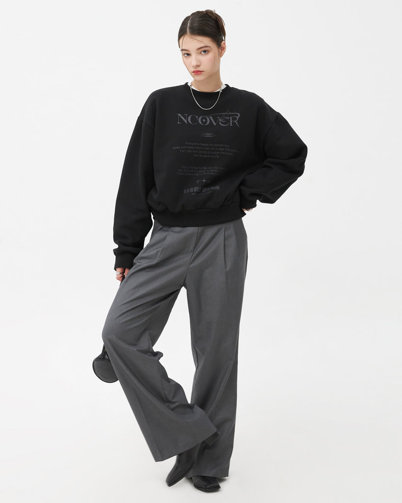 NCOVER(エンカバー)IN TO THE HEAVEN TEXT SWEATSHIRT-BLACK