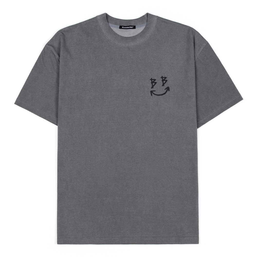 ブラックブロンド(BLACKBLOND) BBD Classic Smile Logo Pigment T-Shirt (Gray)