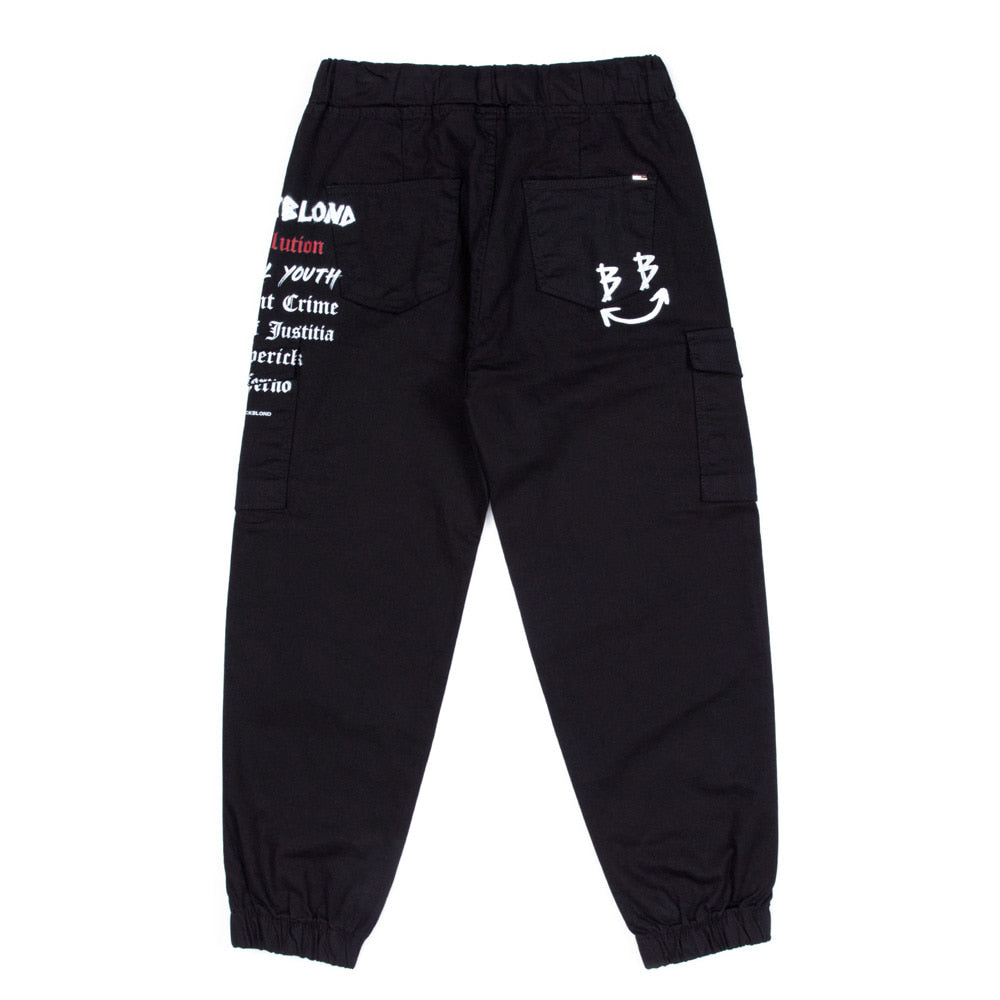 ブラックブロンド(BLACKBLOND) BBD History Smile Logo Cargo Jogger Pants (Black)