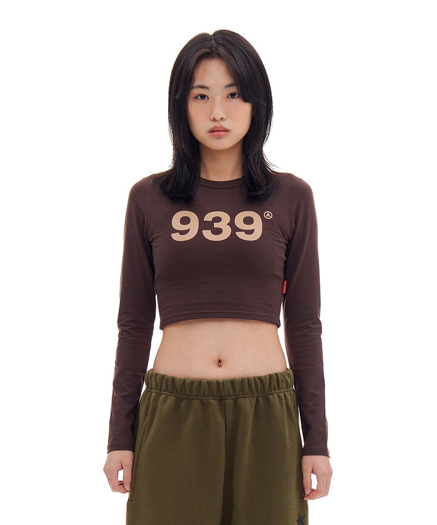ARCHIVE BOLD (アーカイブボールド) 939 LOGO CROP LONG SLEEVE (BROWN)