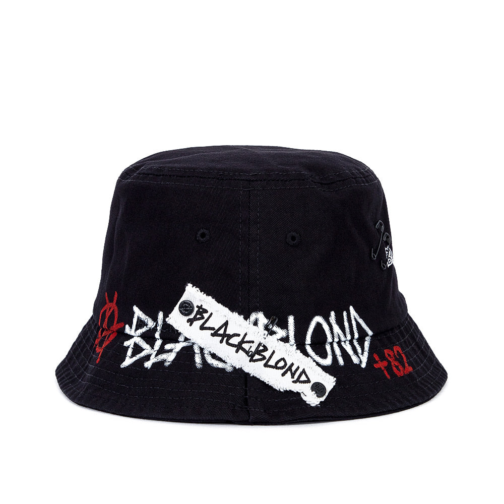 ブラックブロンド(BLACKBLOND) BBD Border Graffiti Logo Bucket Hat Custom Ver. (Black)