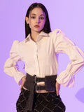 BABLETWO  (ビーエーブルトゥー)       Puff Corset Shirts (WHITE)