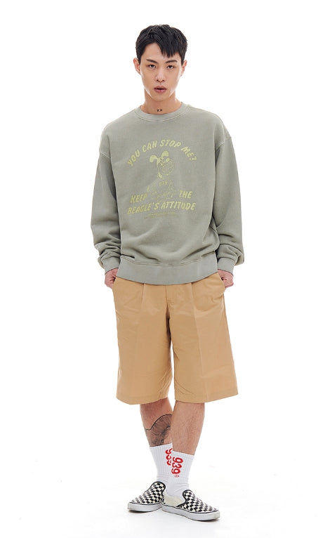 ARCHIVE BOLD (アーカイブボールド) BAD BEAGLE PIGMENT SWEAT SHIRTS (KHAKI)