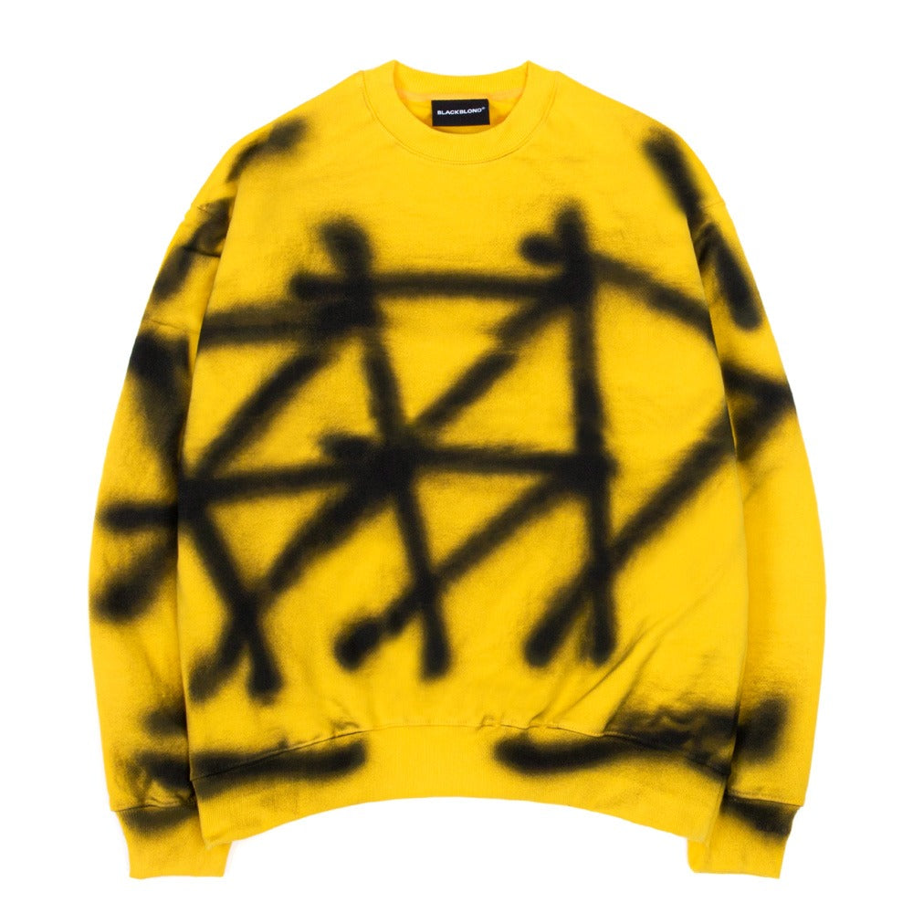 ブラックブロンド(BLACKBLOND) BBD Sprayed Custom Crewneck Sweatshirt (Yellow)