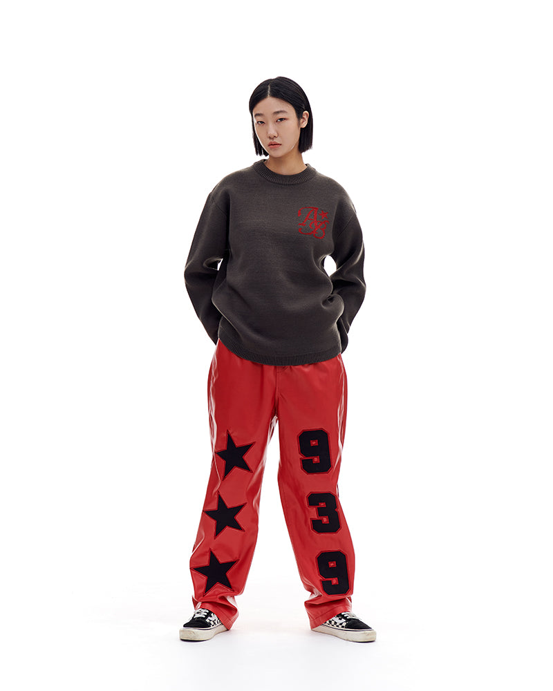 ARCHIVE BOLD (アーカイブボールド) FAKE LEATHER PANTS (DEEP RED)