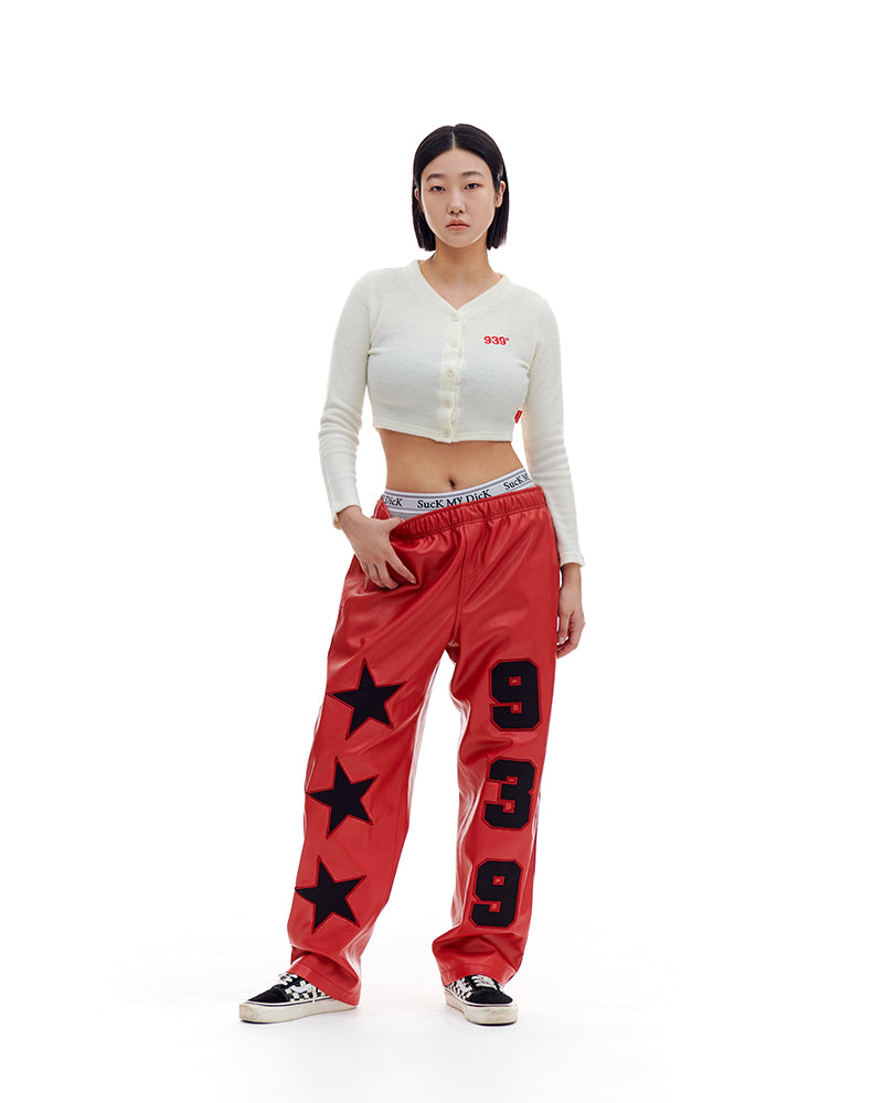 ARCHIVE BOLD (アーカイブボールド) FAKE LEATHER PANTS (DEEP RED)