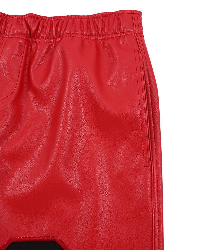 ARCHIVE BOLD (アーカイブボールド) FAKE LEATHER PANTS (DEEP RED)