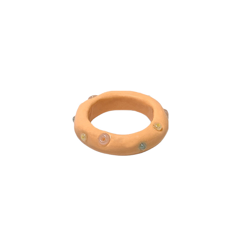 Nff(エヌエフエフ) 	 color beads ring_apricot