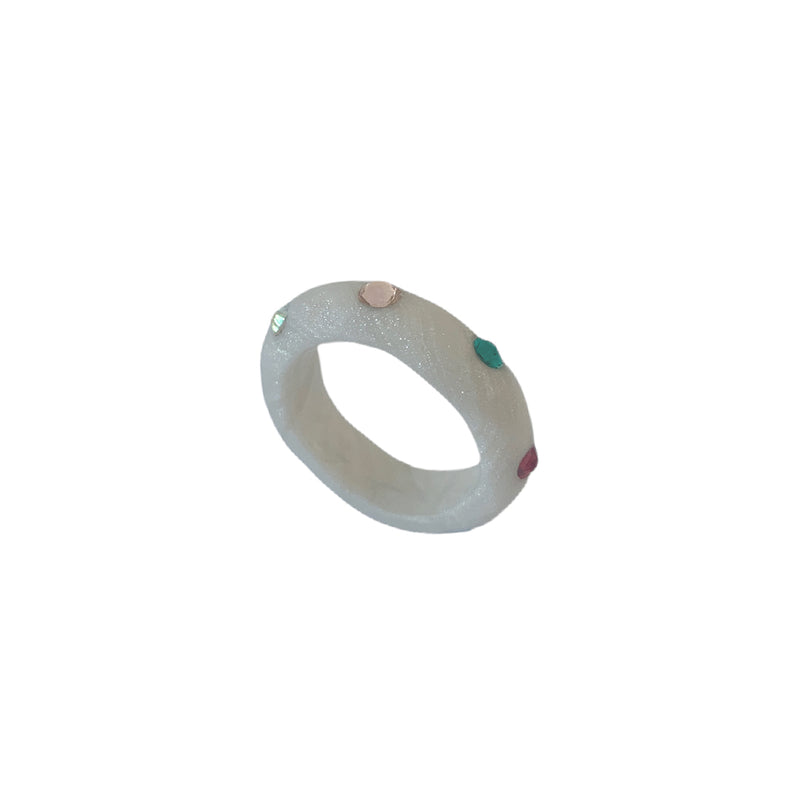 Nff(エヌエフエフ) 	 color parts ring_glitter white