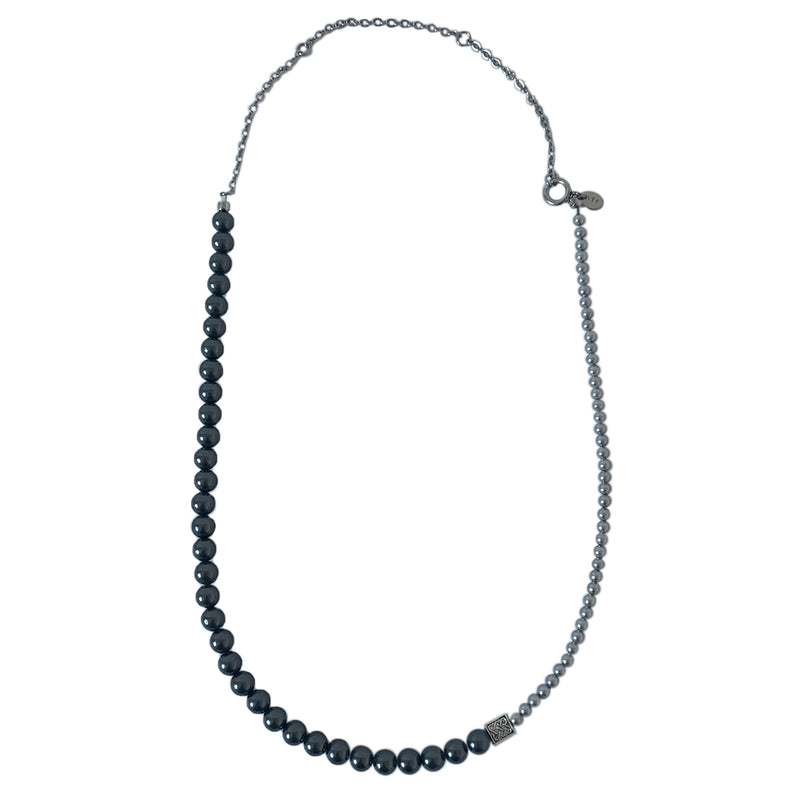 Nff(エヌエフエフ) 	 color mix black pearl necklace